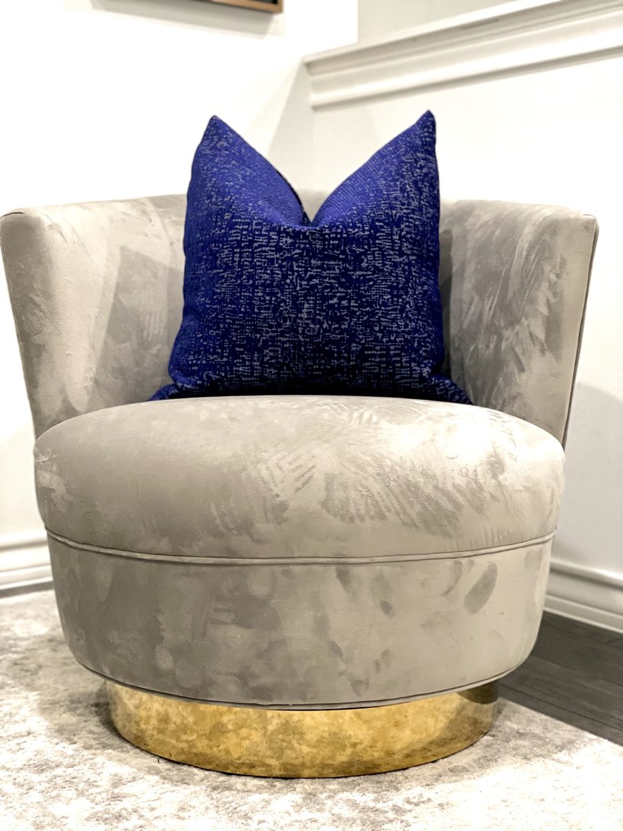 Royal blue textured pillow