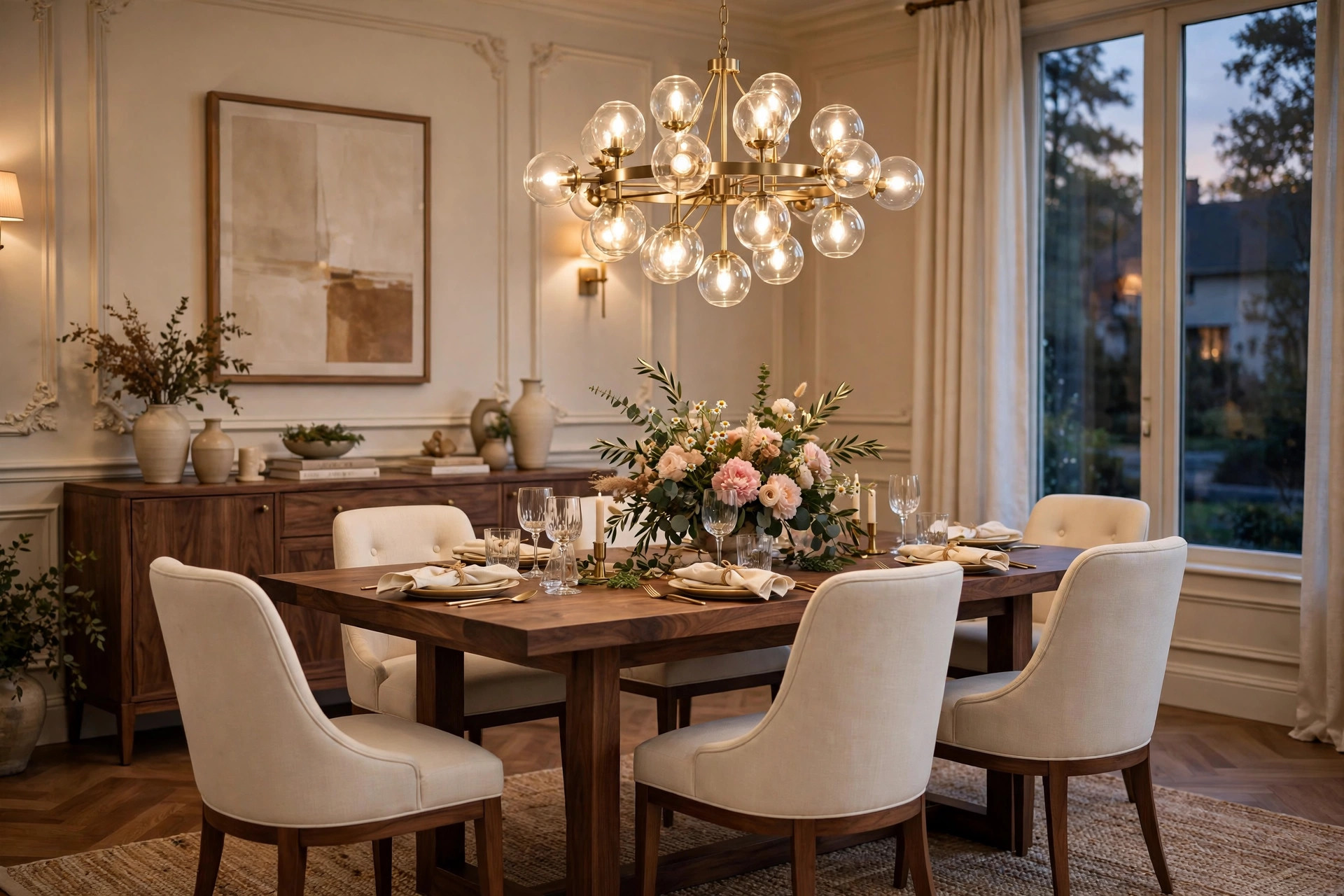 Refined dining room designed by Lubin Akala Design
